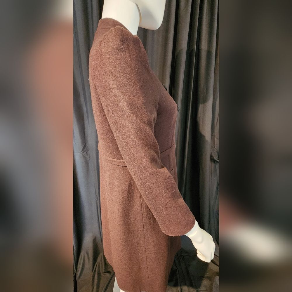 Marc Jacob's Vintage Brown wool Toggle Dress Coat with Standing collar - Picture 8 of 16